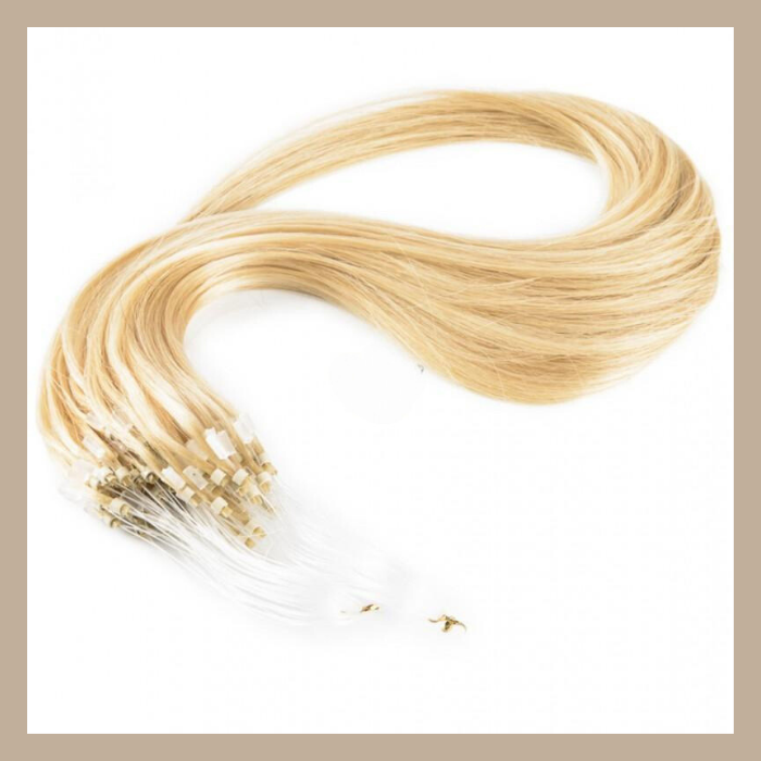 100 Extensions Anneaux / Easy Loop Raides Blond Clair 18" | 46 Cm