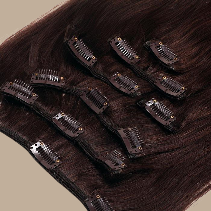 Extensions Clips Raides Brun 120 Gr