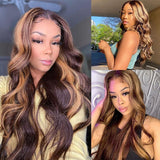 Front lace 13x4" | Body Wave | P4/27 - Chocolat Méché Blond