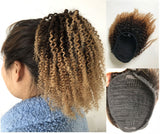 Ponytail Queue de Cheval Afro Curly Tie and Dye Brun / Chatain