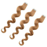 Extensions Tapes / Adhésives Ondulés - Blond foncé - 50 Cm