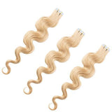 Extensions Tapes / Adhésives Ondulés - Blond Platine - 50 Cm