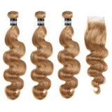 3 Paquets de Tissage + Closure Body Wave - Blond Foncé - 26cm | 10" - 330G