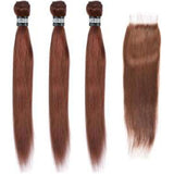 3 Paquets de Tissage + Closure Straight - Chocolat - 26cm | 10" - 330G