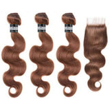 3 Paquets de Tissage + Closure Body Wave - Chocolat - 26cm | 10" - 330G