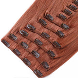 Clips Raides Couleur Unie - Auburn - 46 Cm - 240 Gr