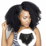 Kit Extensions à Clips Afro Kinky Curly Brun Foncé