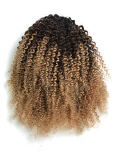 Ponytail Queue de Cheval Afro Curly Tie and Dye Brun / Chatain