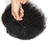 Ponytail Queue de Cheval Afro Curly Brun Foncé