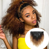 Kit Extensions à Clips Kinky Curly Tie and Dye Brun / Chatain